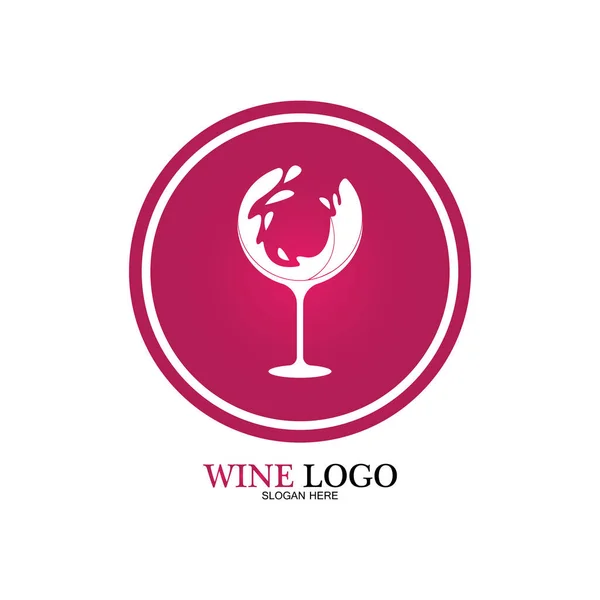 Diseño Del Logotipo Del Vino Template Vector Ilustración Icono Vector — Archivo Imágenes Vectoriales