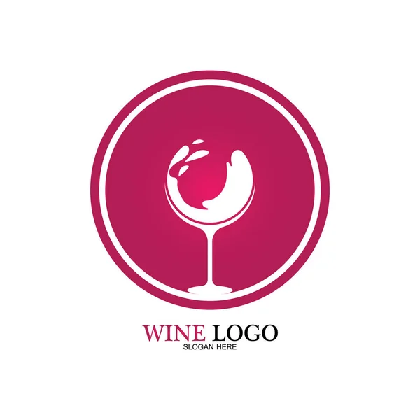 Diseño Del Logotipo Del Vino Template Vector Ilustración Icono Vector — Archivo Imágenes Vectoriales