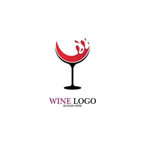 Design Logotipo Vinho Template Vector Ilustração Ícone Vetor — Vetor de Stock