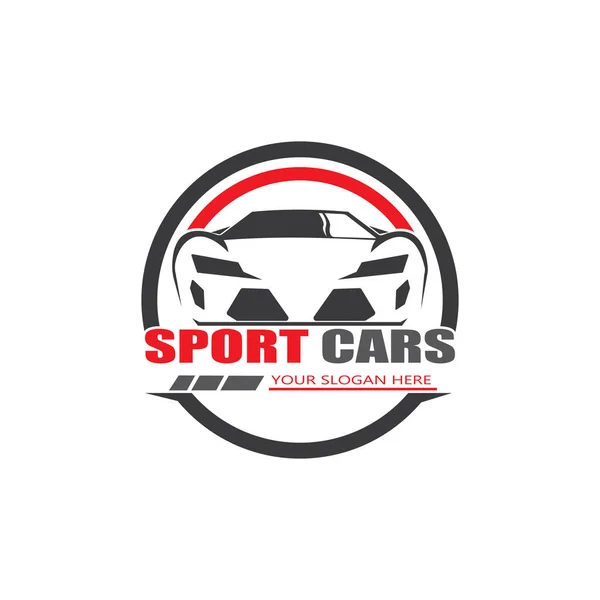 Sport Car Logo Modello Progettazione Vettoriale Vettore — Vettoriale Stock