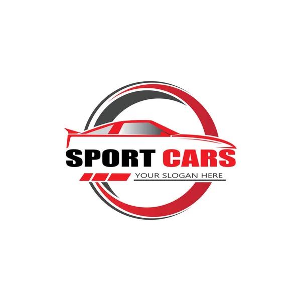 Sport Car Logo Modello Progettazione Vettoriale Vettore — Vettoriale Stock