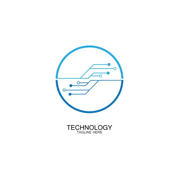 Tecnologia Circuito Logotipo Vetor Modelo Vetor —  Vetores de Stock