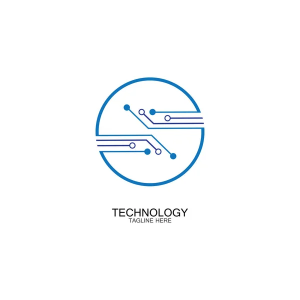 Tecnologia Circuito Logotipo Vetor Modelo Vetor — Vetor de Stock