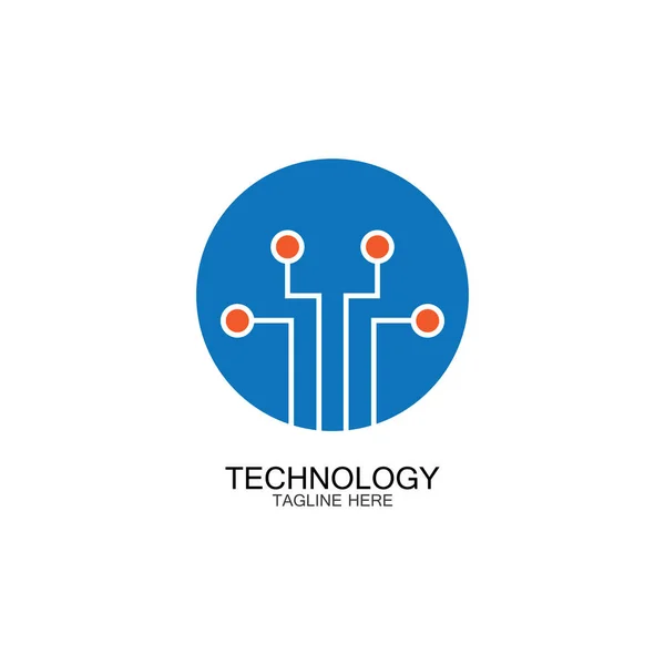 Tecnologia Circuito Logotipo Vetor Modelo Vetor — Vetor de Stock