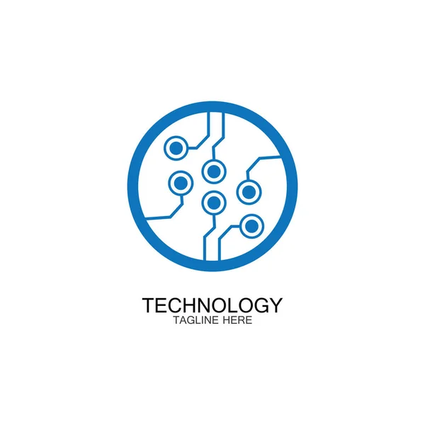 Tecnologia Circuito Logotipo Vetor Modelo Vetor — Vetor de Stock
