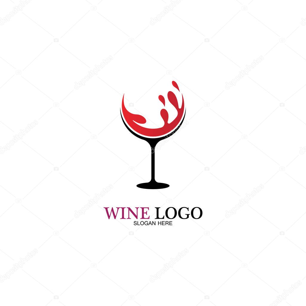 Wine logo design template.vector illustration of icon-vector