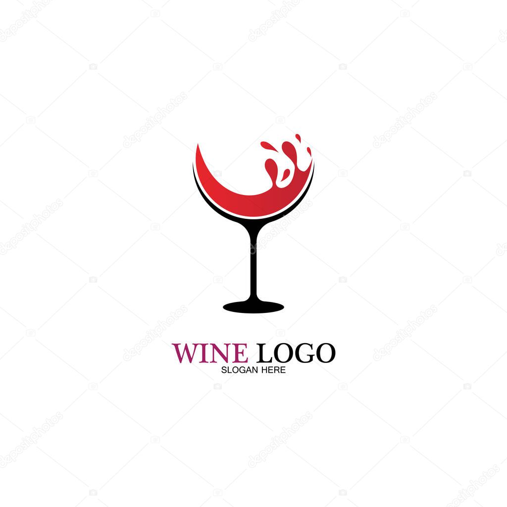Wine logo design template.vector illustration of icon-vector