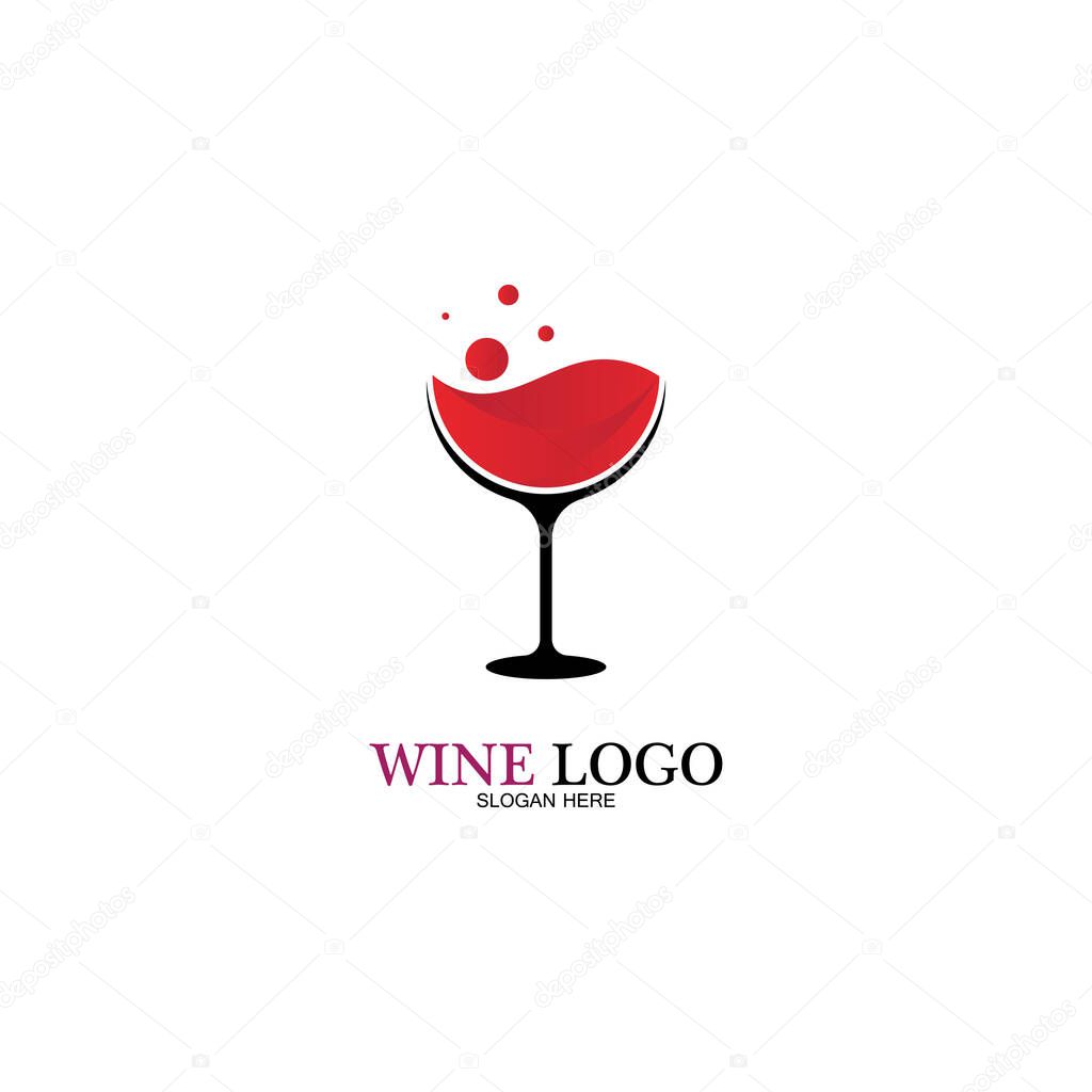 Wine logo design template.vector illustration of icon-vector