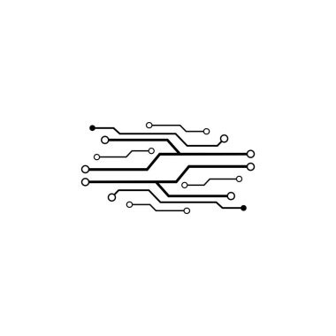 Circuit Logo Şablonu vektör resimleme simgesi tasarımı
