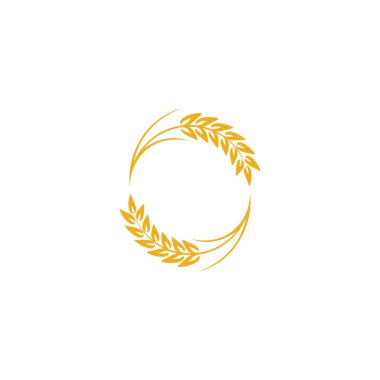 Tarım buğday logosu vektör ikonu tasarımı