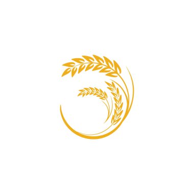 Tarım buğday logosu vektör ikonu tasarımı