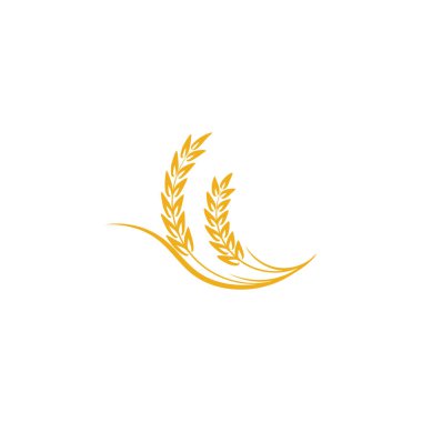 Tarım buğday logosu vektör ikonu tasarımı