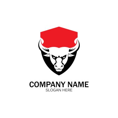 yaratıcı kızgın kalkan boğa başlı logo tasarımı vektör illüstrasyon vektörü