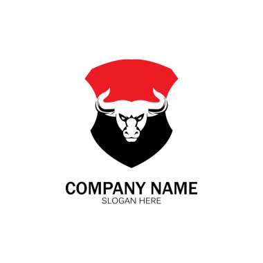 yaratıcı kızgın kalkan boğa başlı logo tasarımı vektör illüstrasyon vektörü