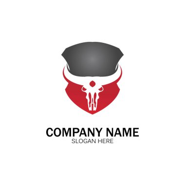 yaratıcı kızgın kalkan boğa başlı logo tasarımı vektör illüstrasyon vektörü