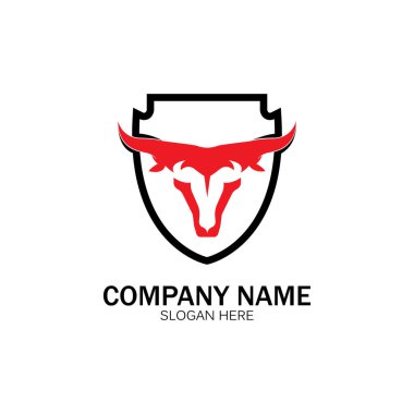 yaratıcı kızgın kalkan boğa başlı logo tasarımı vektör illüstrasyon vektörü