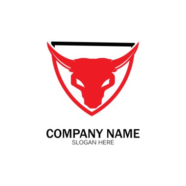 yaratıcı kızgın kalkan boğa başlı logo tasarımı vektör illüstrasyon vektörü