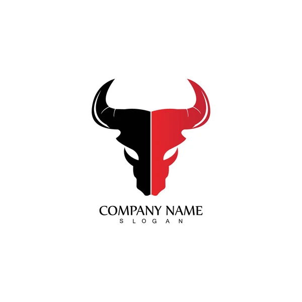 Logo Cuerno Toro Símbolo Plantilla Iconos Aplicación — Vector de stock