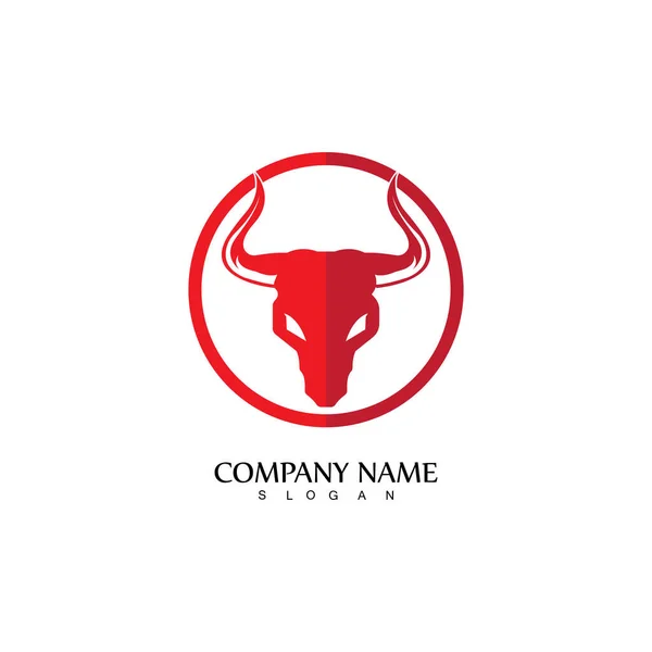 Bull Hoorn Logo Symbool Template Pictogrammen App — Stockvector