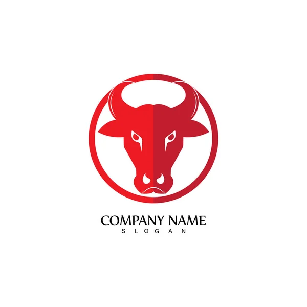 Bull Hoorn Logo Symbool Template Pictogrammen App — Stockvector