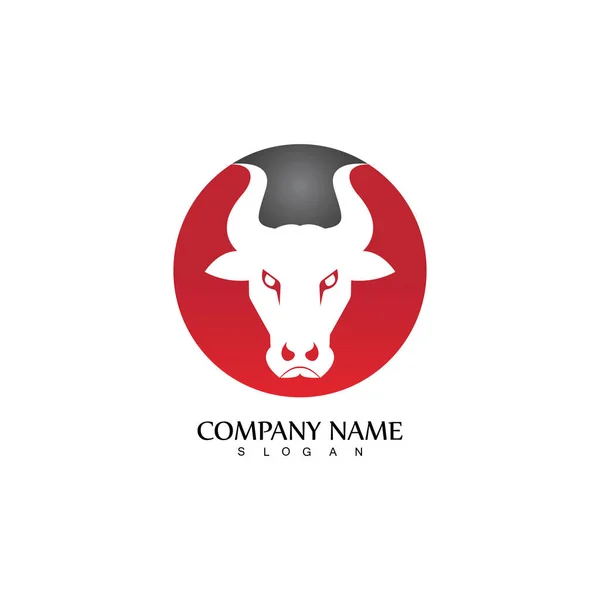 Bull Hoorn Logo Symbool Template Pictogrammen App — Stockvector