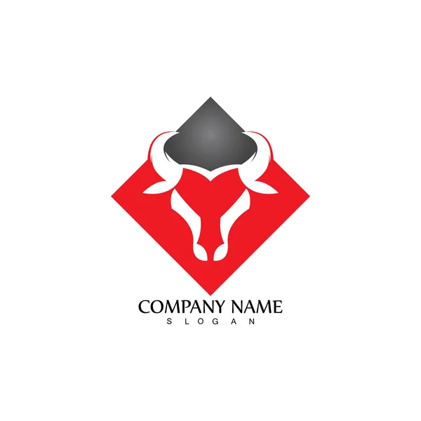 Bull Horn Logo Symbol Template Icons App — Stock Vector