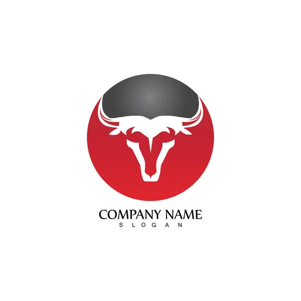 Bull Hoorn Logo Symbool Template Pictogrammen App — Stockvector