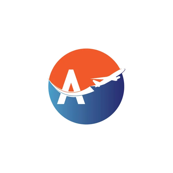 Letter Air Travel Logo Design Template Vector — Stock Vector