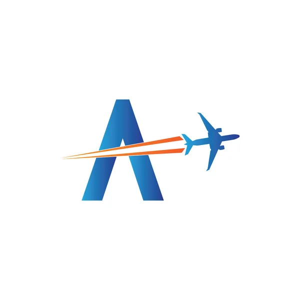 Buchstabe Air Travel Logo Design Template Vektor — Stockvektor