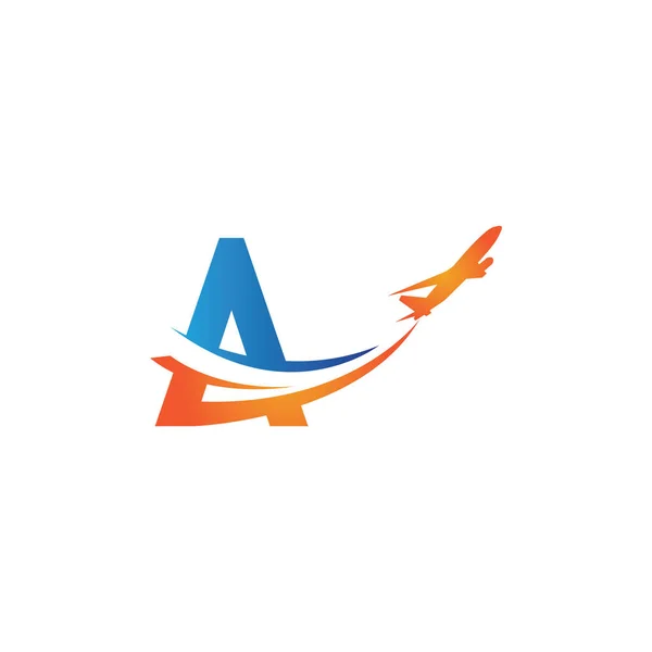 Carta Air Travel Logo Design Template Vector — Vetor de Stock