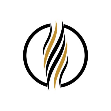saç dalgası logo vektör şablonu - Vektör