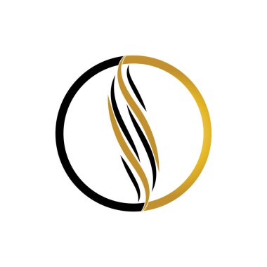 saç dalgası logo vektör şablonu - Vektör