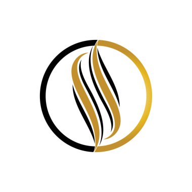 saç dalgası logo vektör şablonu - Vektör
