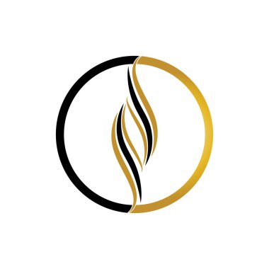 saç dalgası logo vektör şablonu - Vektör