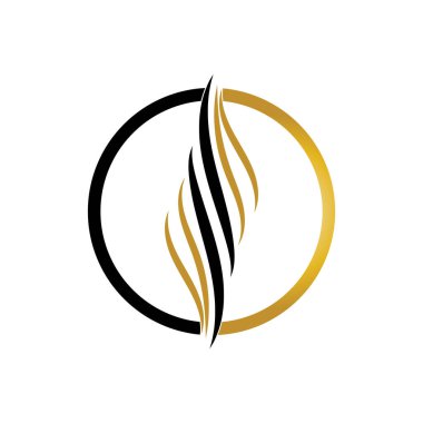 saç dalgası logo vektör şablonu - Vektör