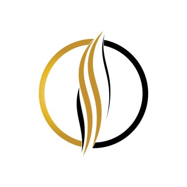 saç dalgası logo vektör şablonu - Vektör