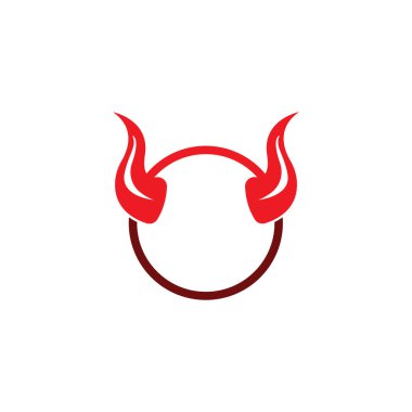 Şeytan boynuzu vektör logo tasarımı örnekleme şablonu