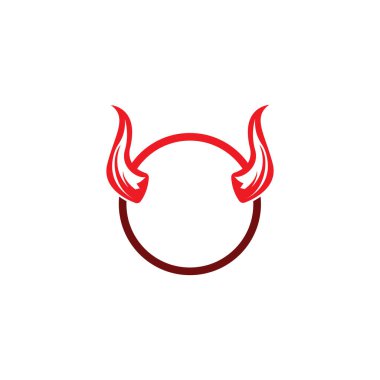 Şeytan boynuzu vektör logo tasarımı örnekleme şablonu