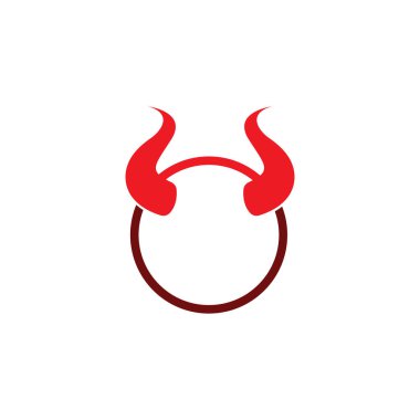 Şeytan boynuzu vektör logo tasarımı örnekleme şablonu