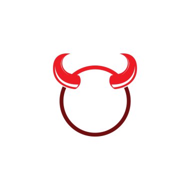 Şeytan boynuzu vektör logo tasarımı örnekleme şablonu