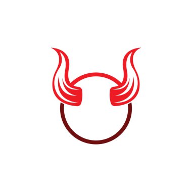 Şeytan boynuzu vektör logo tasarımı örnekleme şablonu