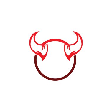Şeytan boynuzu vektör logo tasarımı örnekleme şablonu