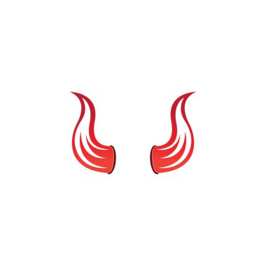 Şeytan boynuzu vektör logo tasarımı örnekleme şablonu