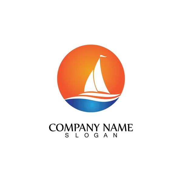 Oceaan Cruise Lineair Schip Silhouet Eenvoudige Lineaire Logo Vector — Stockvector