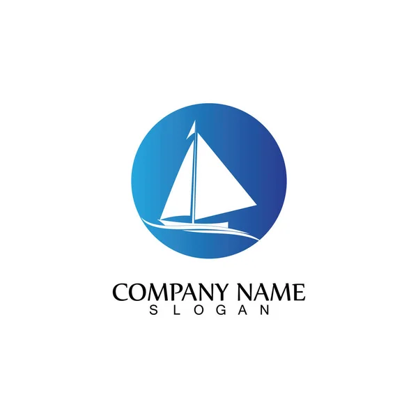 Ocean Cruise Linear Ship Silhouette Simple Linear Logo Vector — Stock Vector