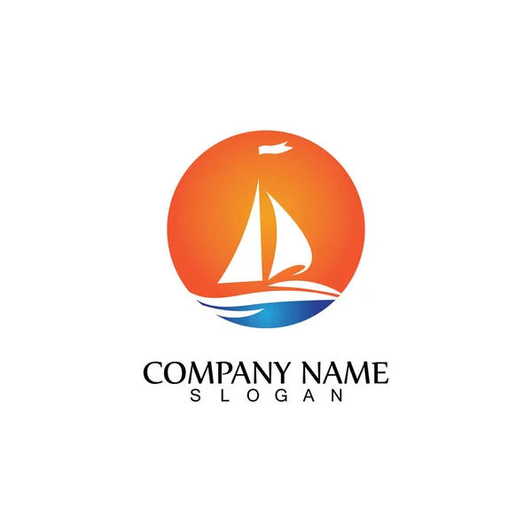 Oceaan Cruise Lineair Schip Silhouet Eenvoudige Lineaire Logo Vector — Stockvector