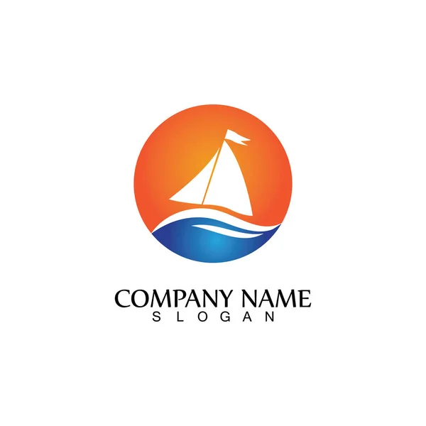 Oceaan Cruise Lineair Schip Silhouet Eenvoudige Lineaire Logo Vector — Stockvector