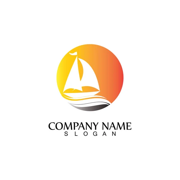 Ozean Kreuzfahrt Lineare Schiffsilhouette Einfache Lineare Logo Vektor — Stockvektor