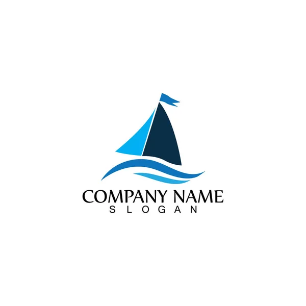 Ocean Cruise Linear Ship Silhouette Simple Linear Logo Vector — Stock Vector