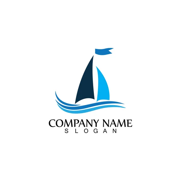 Ocean Cruise Linear Ship Silhouette Simple Linear Logo Vector — Stock Vector